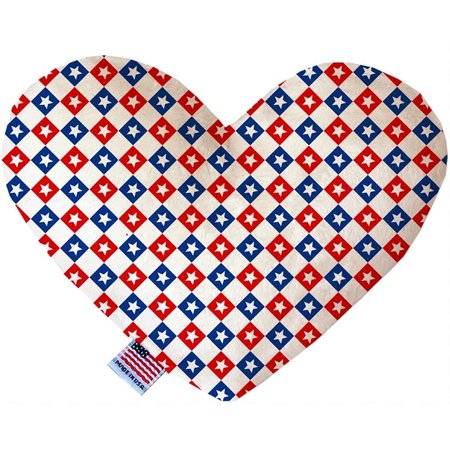 MIRAGE PET PRODUCTS Patriotic Checkered Stars Canvas Heart Dog Toy 6 in. 1140-CTYHT6